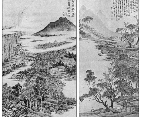 명나라 시대 왕시민(王時敏)이 두보(杜甫)의 시세계를 그린 상상화