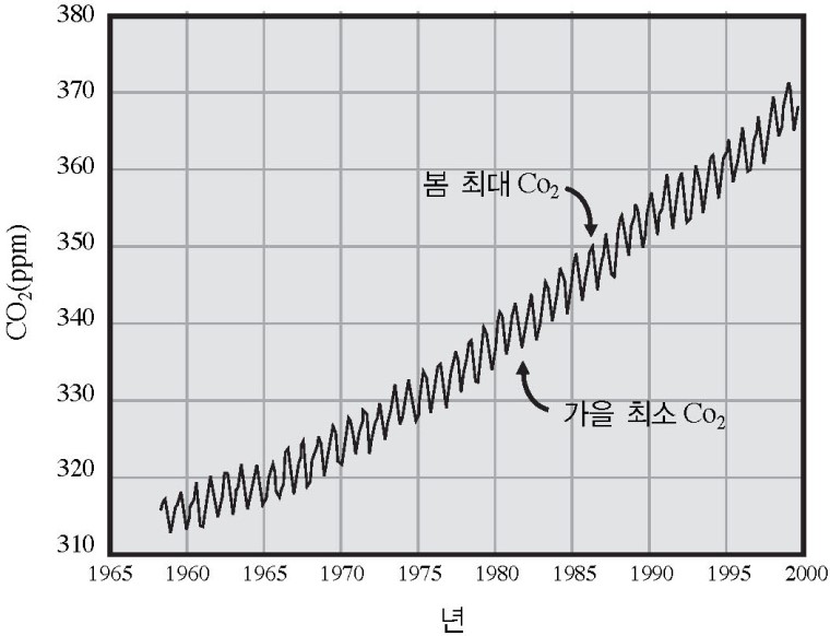 이산화탄소 농도의 연별 변화량