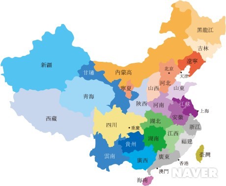 중국의 행정구역 지도